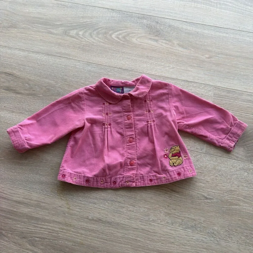 Disney Winnie The Pooh Vintage Baby Girl 12 M Jeans & Shirt Y2K Set 90’s GRAIL